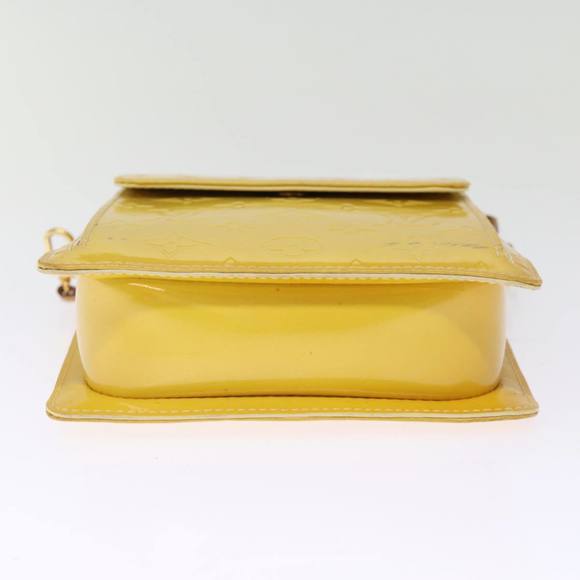 LOUIS VUITTON Monogram Vernis Motto Pouch Lime Yellow M91059 LV Auth 75874 - Picture 5 of 16